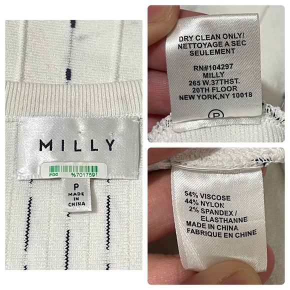 Milly Vertical Dot Flare Dress in Ivory & Black size P 0-2 - Picture 14 of 16